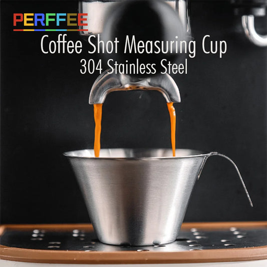 Stainless Steel Espresso Measuring Cup with Handle and Spout