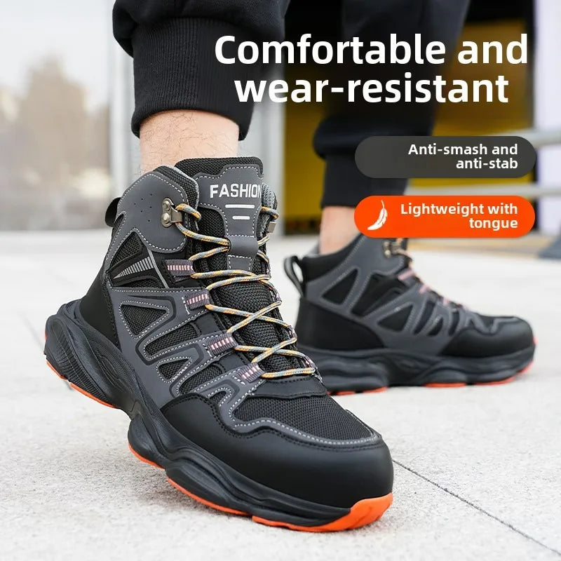 Indestructible Men Safety Boots Anti Smash Anti Stab Construction Work Steel Toe Shoes