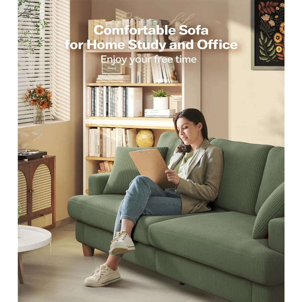 Corduroy Modern Sofa For Living Room Three Seat Comfort