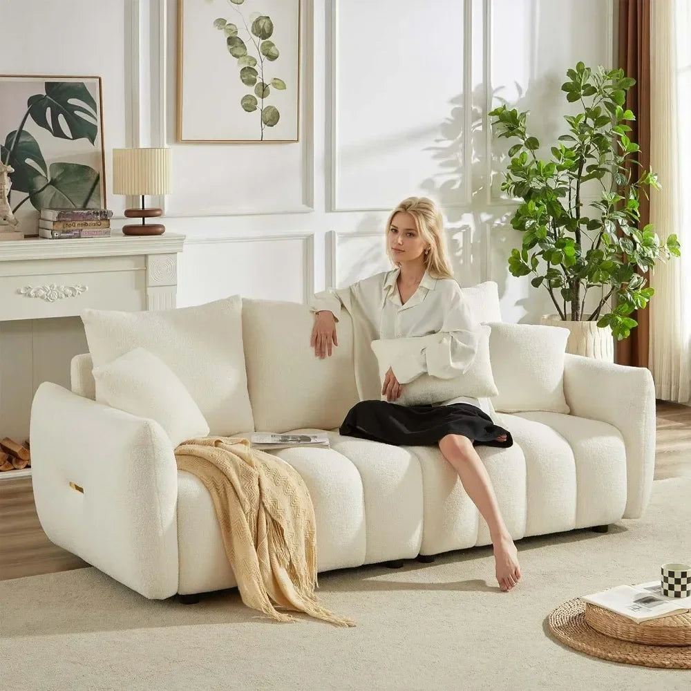 Modern Comfy Deep Seat Teddy Cloud Sofa for Living Room