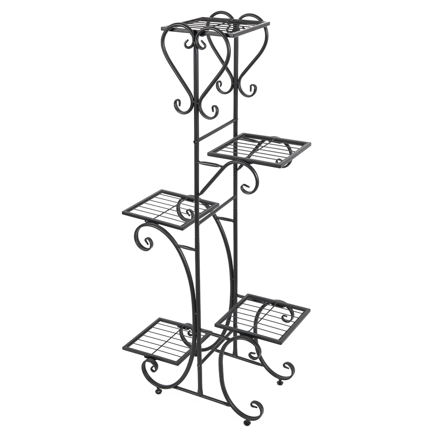 Wisfor Metal Plant Stand Rack 5 Tier Garden Pots Display