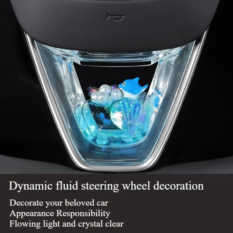 Dynamic Sequin Steering Wheel Sticker for Tesla Model 3 Y