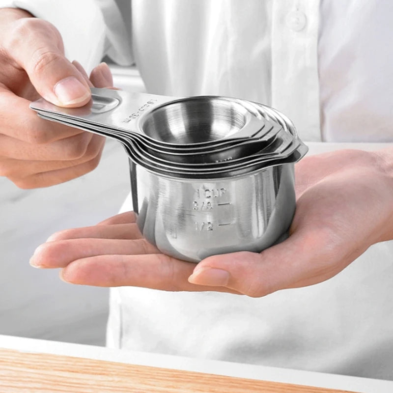 Stainless Steel Measuring Cups and Spoons Set for Baking