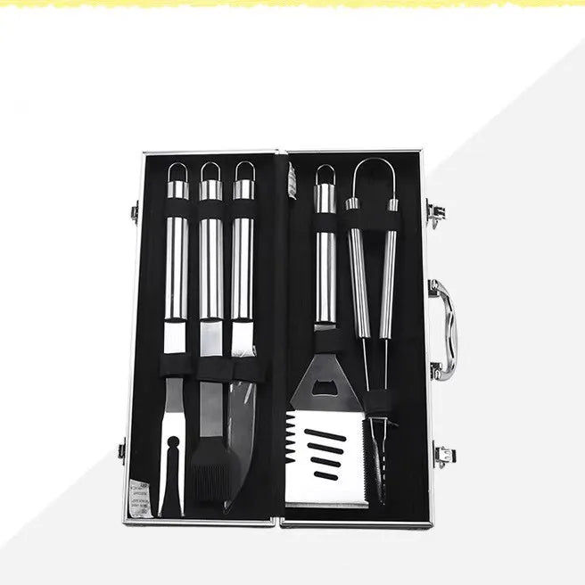Stainless Steel BBQ Tool Set for Outdoor Grilling Enthusiasts