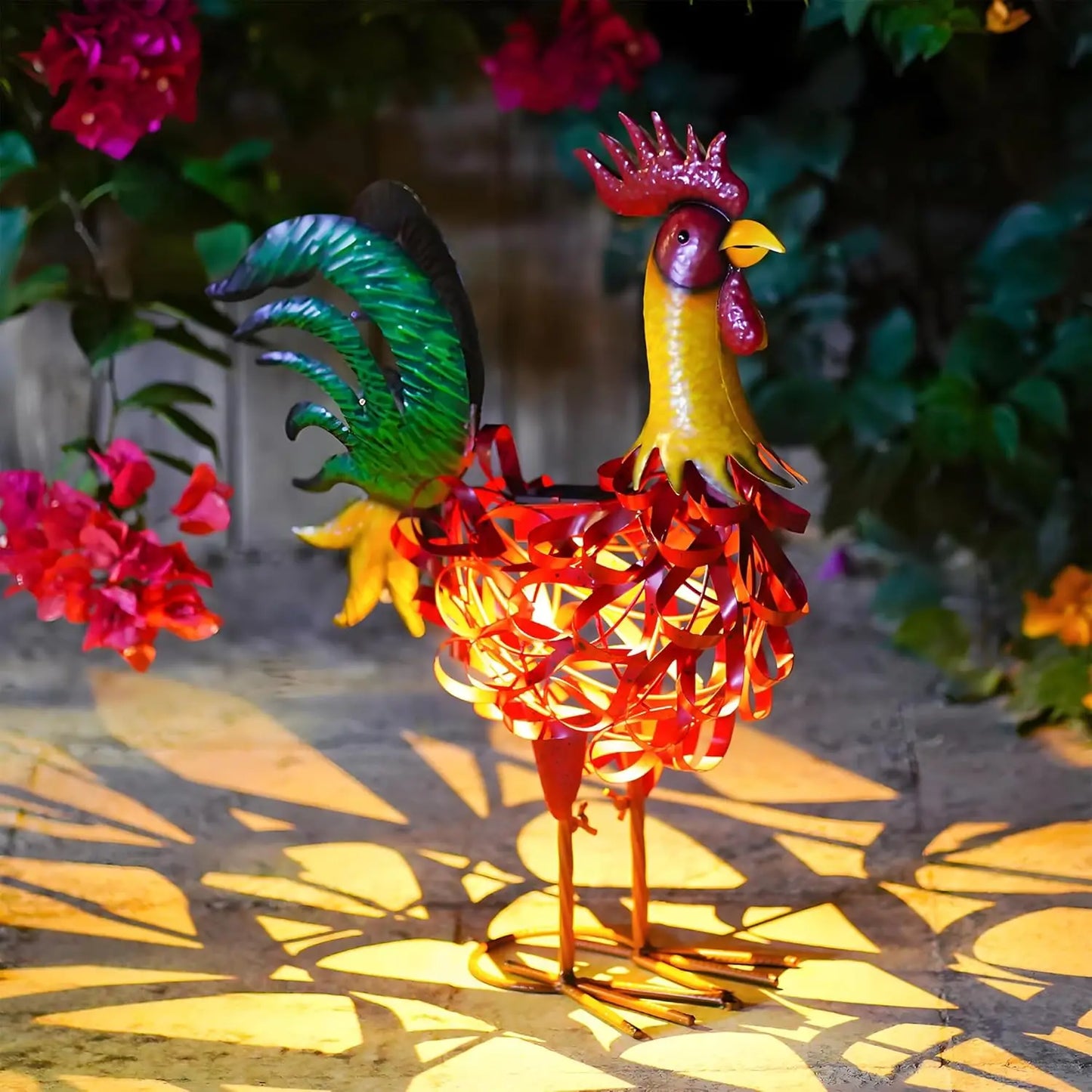 XMSJ Solar Rooster Statue Garden Decor For Outdoor Spaces
