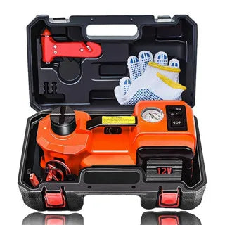 FOVOW 12V 5Ton Electric Hydraulic Floor Jack Set With Inflator
