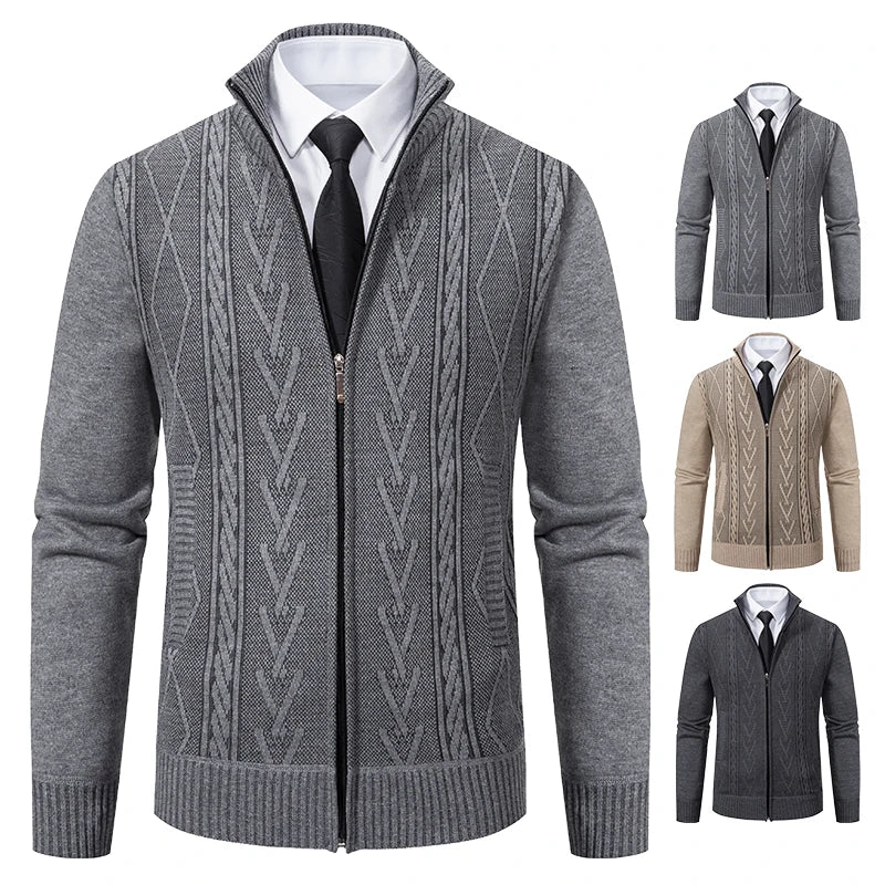 GQXAONC Cashmere Padded Knit Cardigan For Men Fall Winter