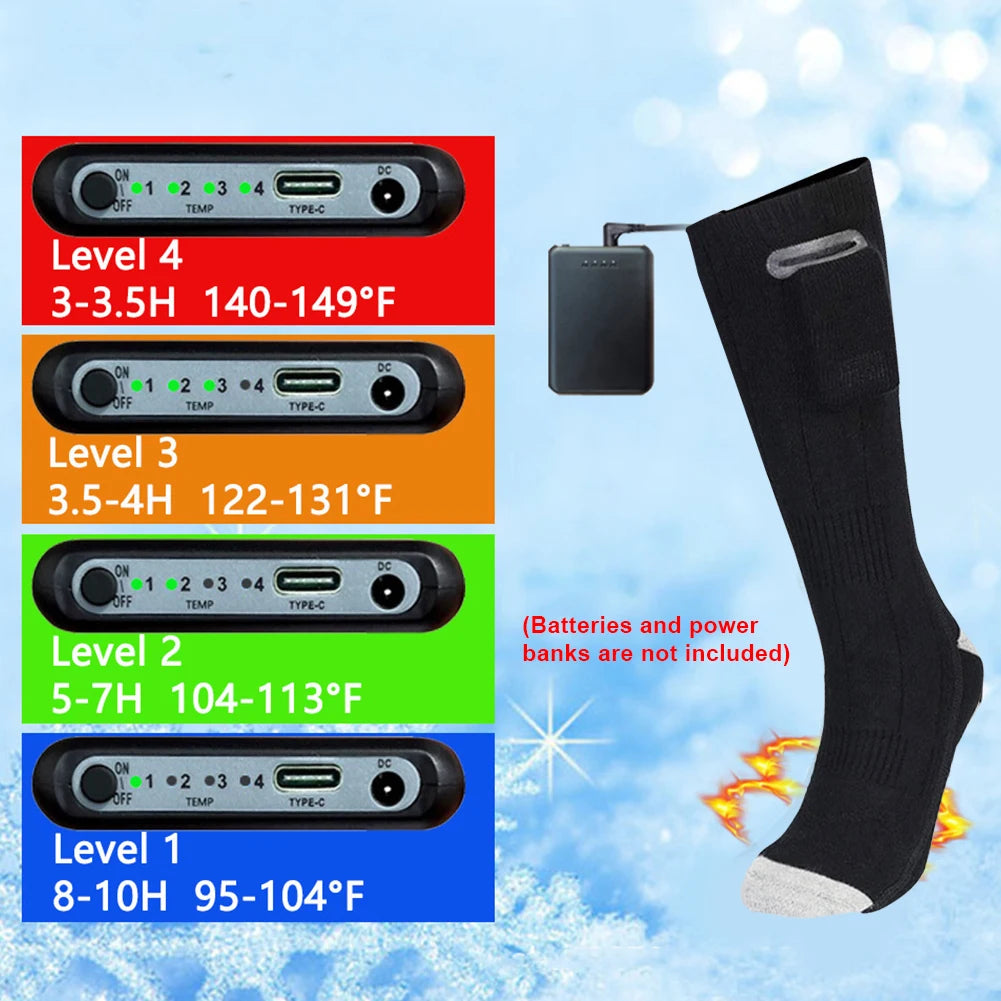 Shunmaii Heated Socks 3 Modes Thermal Foot Warmer Outdoor Skiing