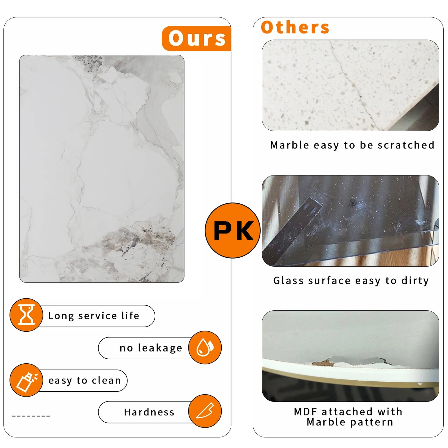 Modern Marble Dining Table with Metal Frame for Stylish Dining