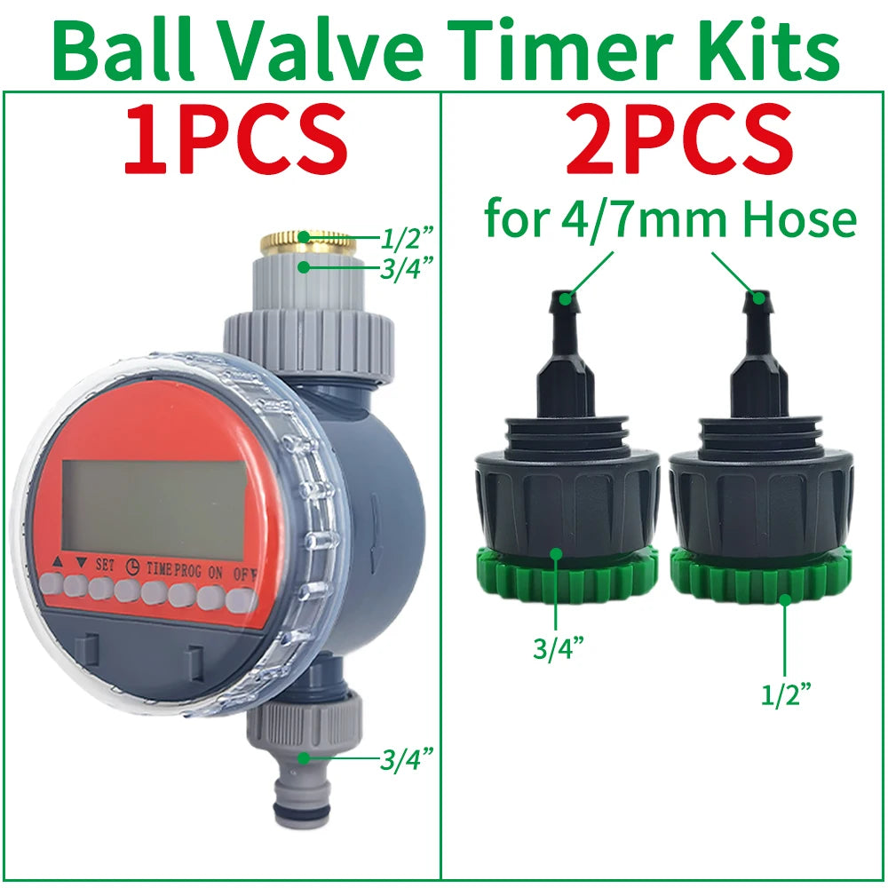 Oasis Ball Valve Irrigation Timer Automatic LCD Watering Electronic Water Tank Controller for Home Garden Greenhouse
