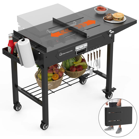 Portable BBQ Cart Table for Outdoor Garden Picnic Camping
