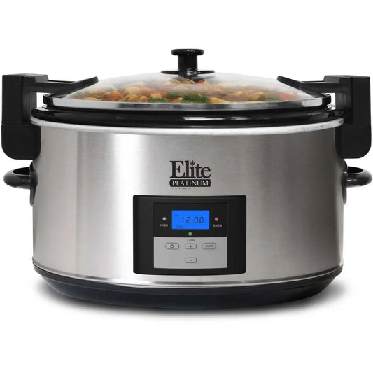 MST-900VXD 8.5 Quart Stainless Steel Programmable Slow Cooker With Locking Lid