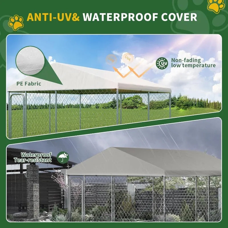 General Use Dog Kennel With Waterproof UV Cover And Locks