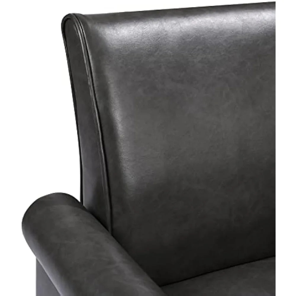 RBXC Faux Leather Accent Chair Modern Club Arm Chair