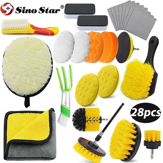 Car Detailing Brush Kit for Wheels and Interior Cleaning