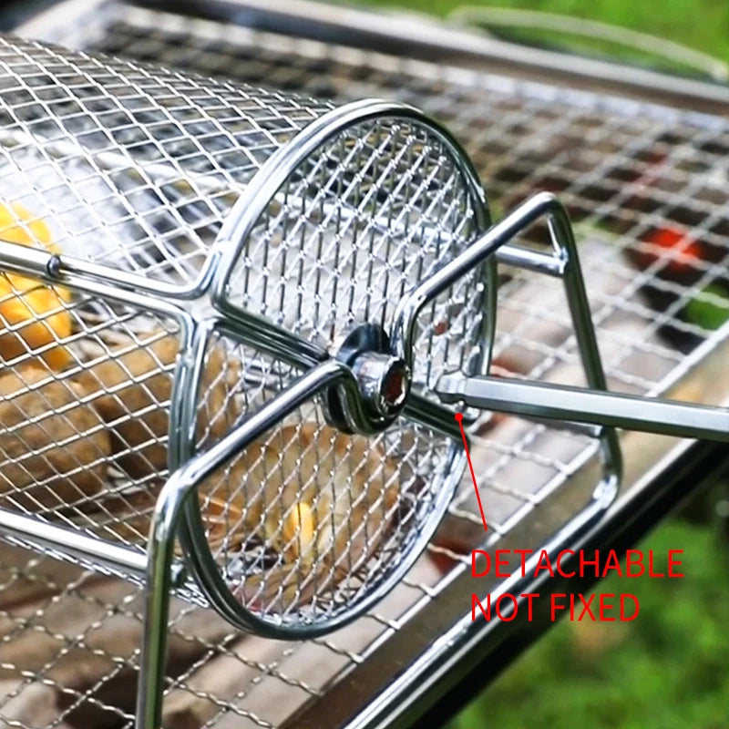 Stainless Steel BBQ Grill Rotisserie Basket for Perfect Roasting