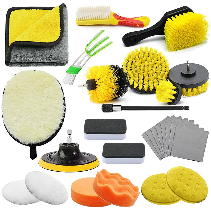 Car Detailing Brush Kit for Wheels and Interior Cleaning