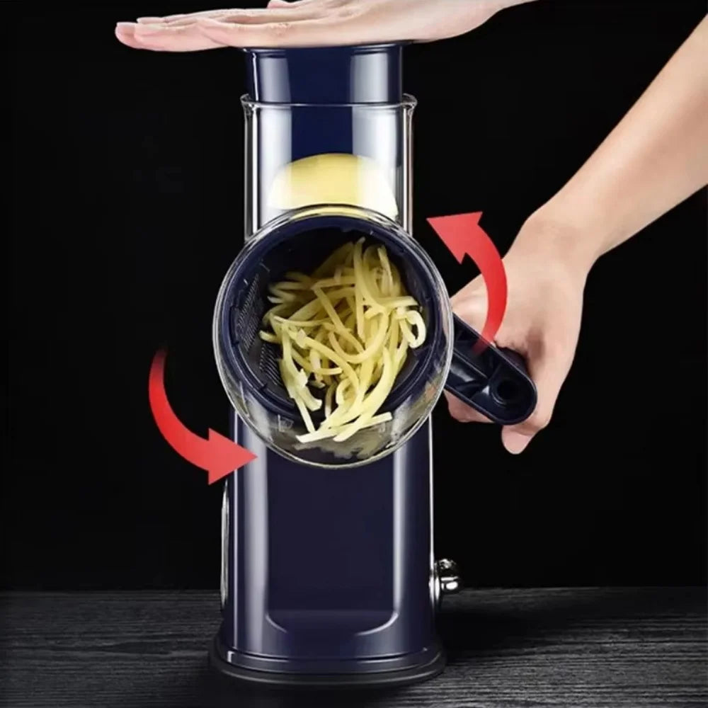 Rotary Vegetable Slicer and Grater 5 In 1 Kitchen Tool