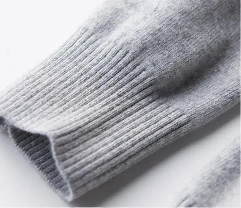 Mens V Neck Pullover Sweater Knit Cotton Wool Blend