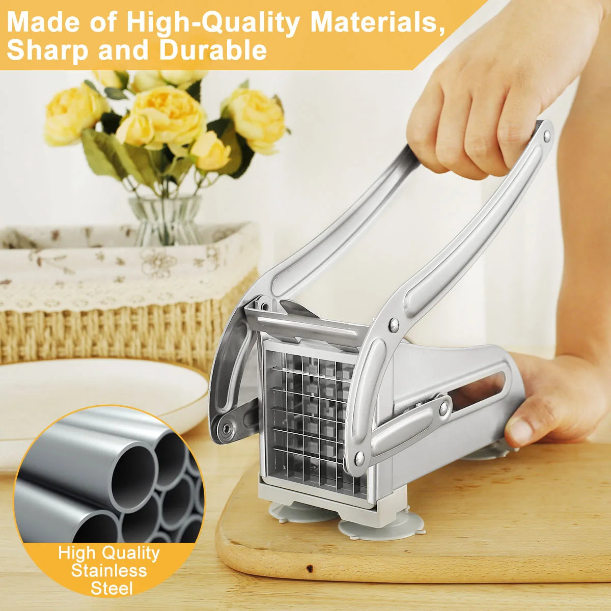 Stainless Steel Manual French Fry Cutter and Vegetable Chipper