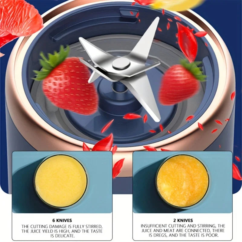Portable Electric Fruit Juicer Blender for Smoothies and Milkshakes