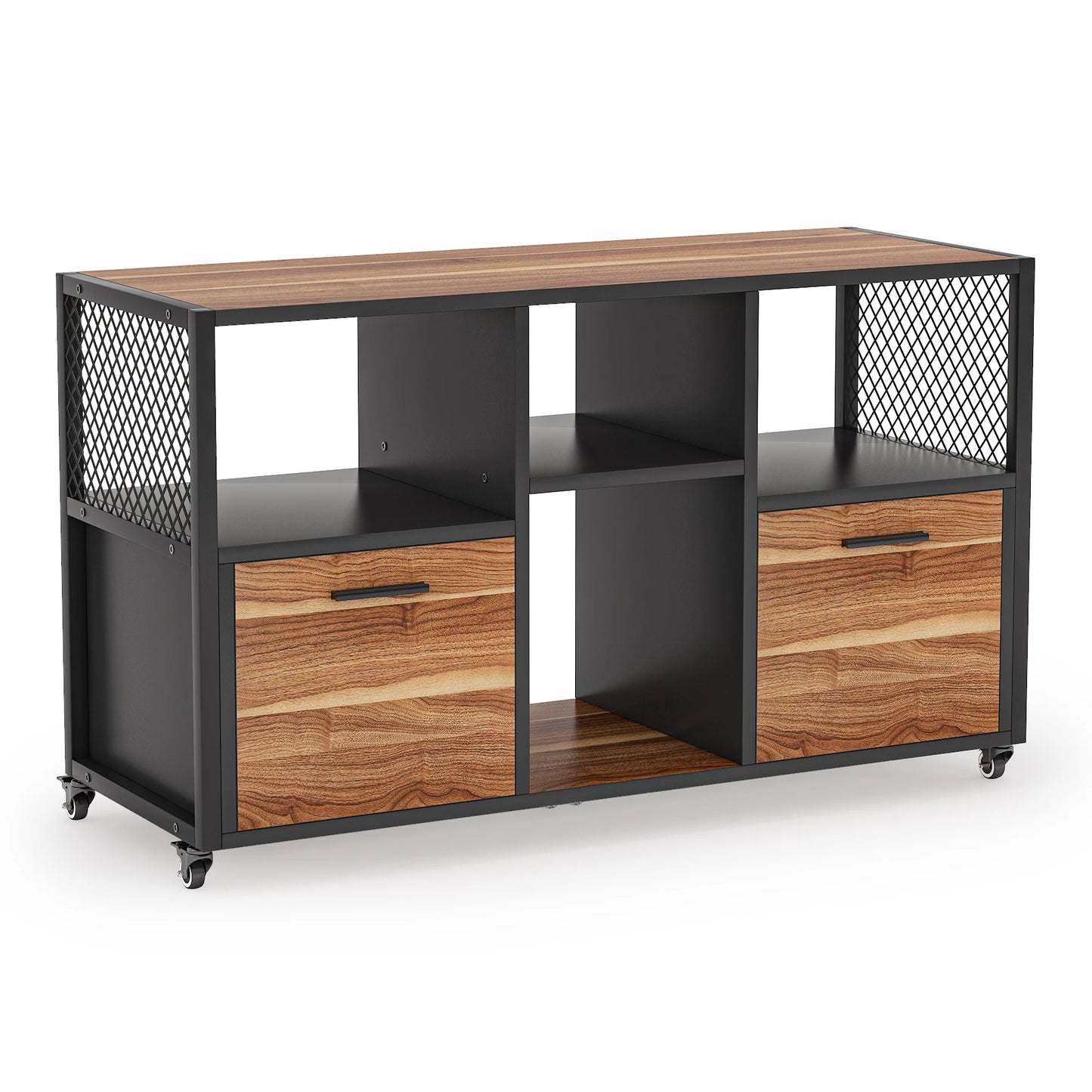 Tribesigns 2 Drawer Wood File Cabinet With Wheels Casters