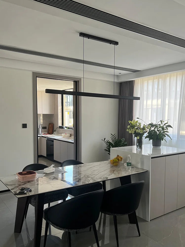 Modern Dining Room Chandelier LED Linear Pendant Light for Dining Table Kitchen Bar