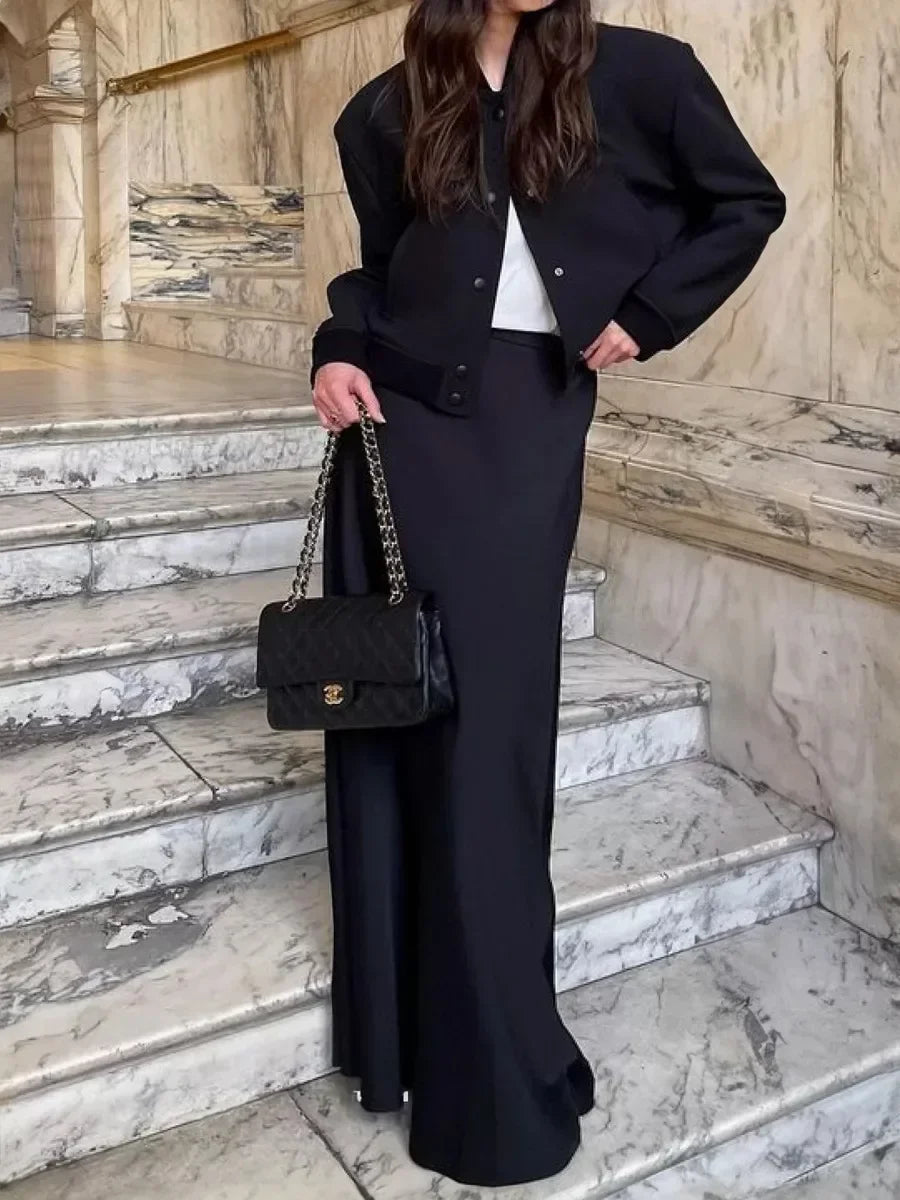 Elegant Women's Satin Maxi Skirt for Spring and Summer