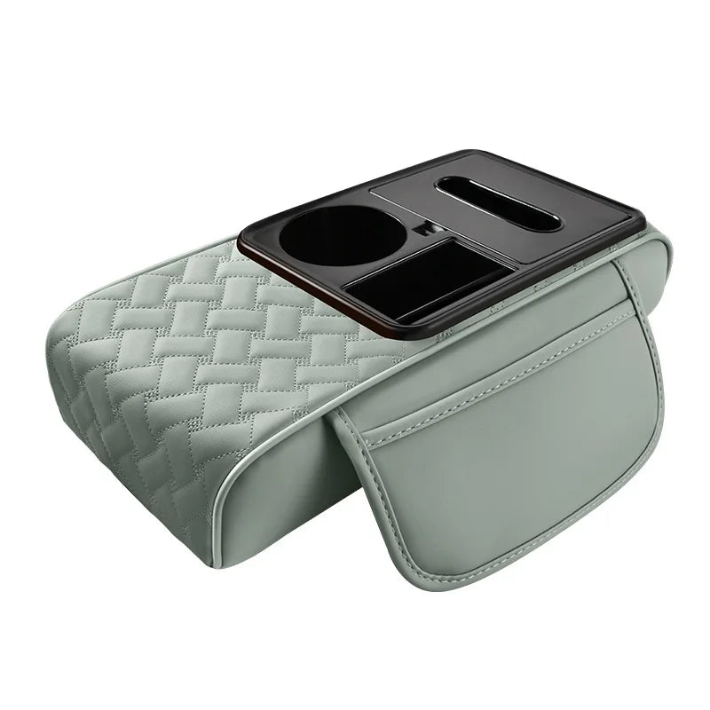 Multifunctional Leather Car Armrest Storage Box Cushion Pad