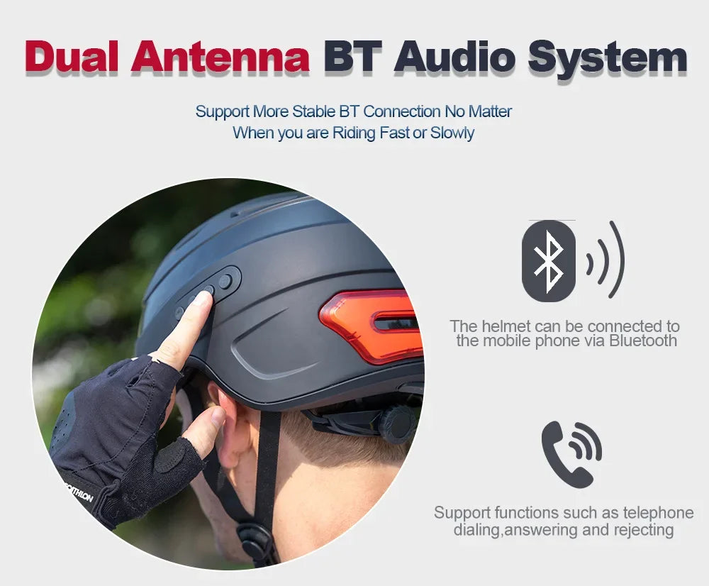 Smart Bike Helmet With Camera Bluetooth Calling And Taillight