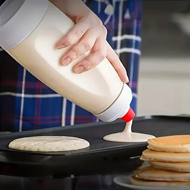Hand Cranked Batter Mixer Bottle with Scale and Whisk Ball