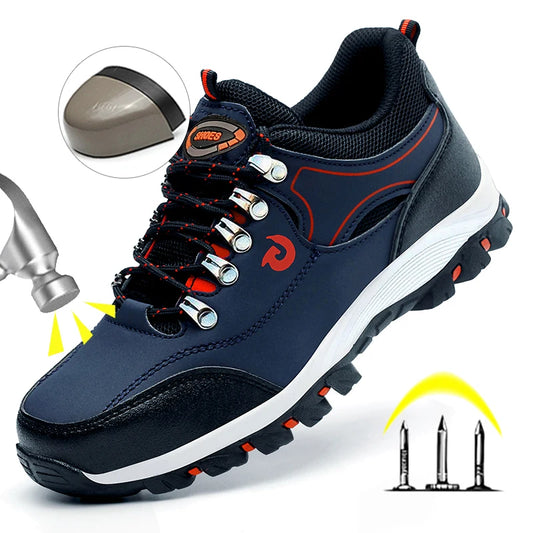 Steel Toe Cap Shoes For Men Protective Work Boots Puncture Proof Safety Sneakers Construction Footwear