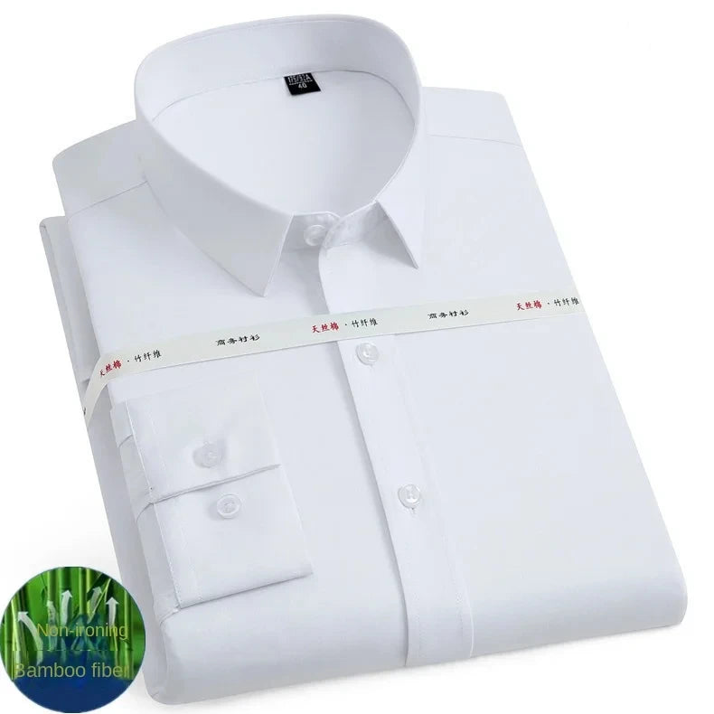 Men's Bamboo Fiber Long Sleeve Business Shirt for Any Occasion