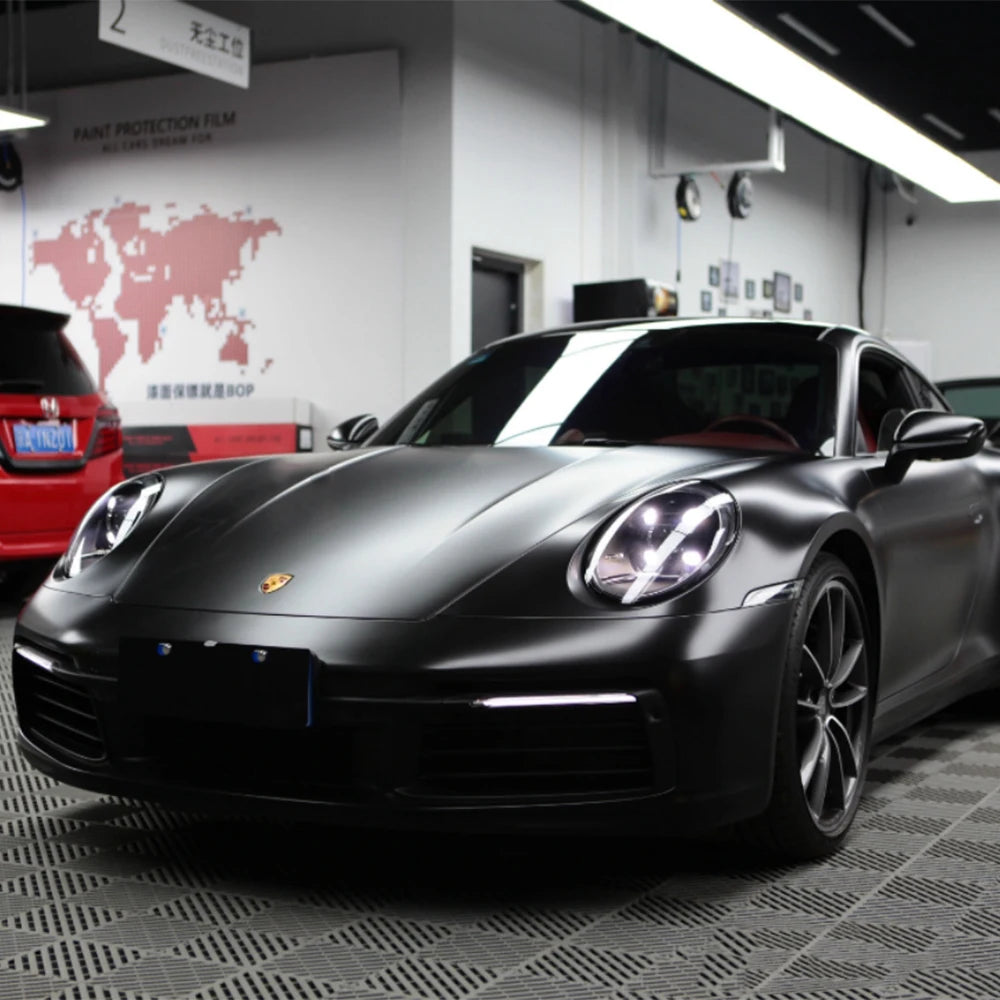 Vinyl Wrap Matte Black Car Film Decal Roll with Bubble Free Air Release Technology Self Adhesive DIY Decor Accessories