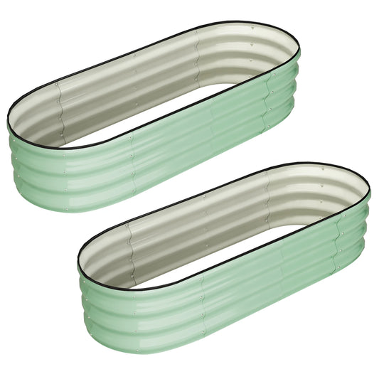 HiMISSH Oval Galvanized Raised Garden Bed Set for Outdoor