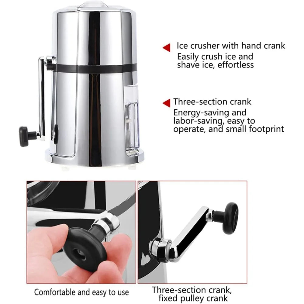 PEISI Manual Ice Crusher With Stainless Steel Rotary Blade