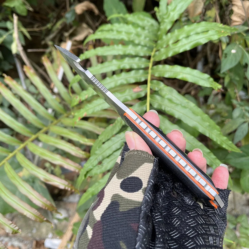 Outdoor Fixed Knife with Leather Sheath for Camping and Hiking
