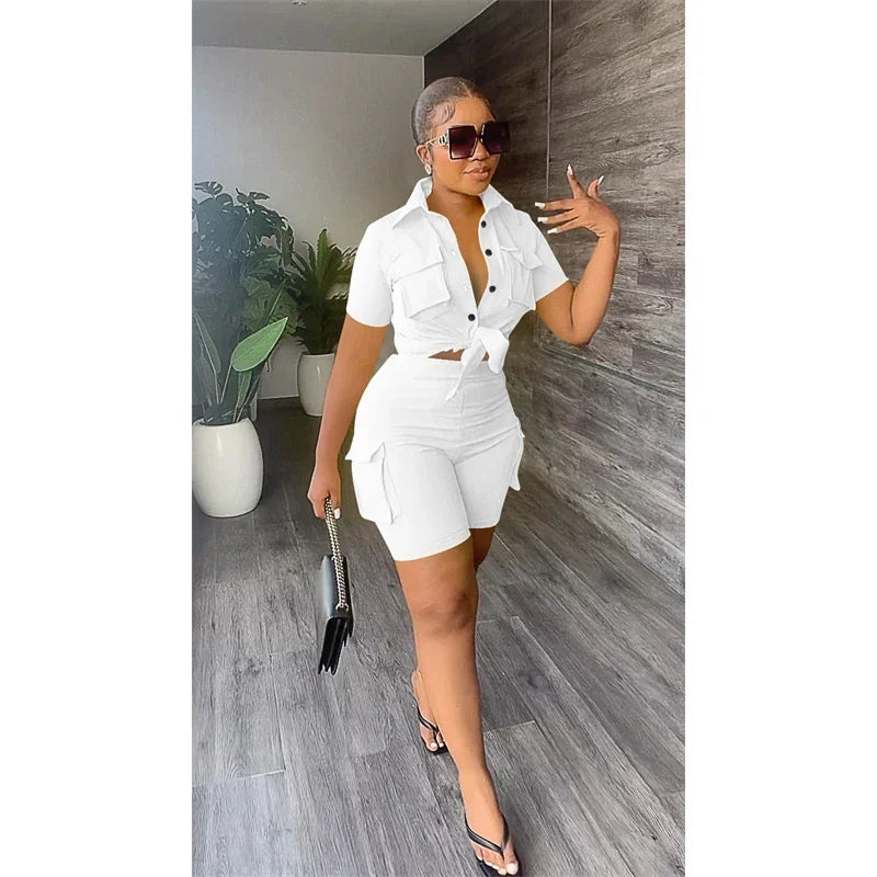 Stylish Summer Two Piece Set for Women with Pockets
