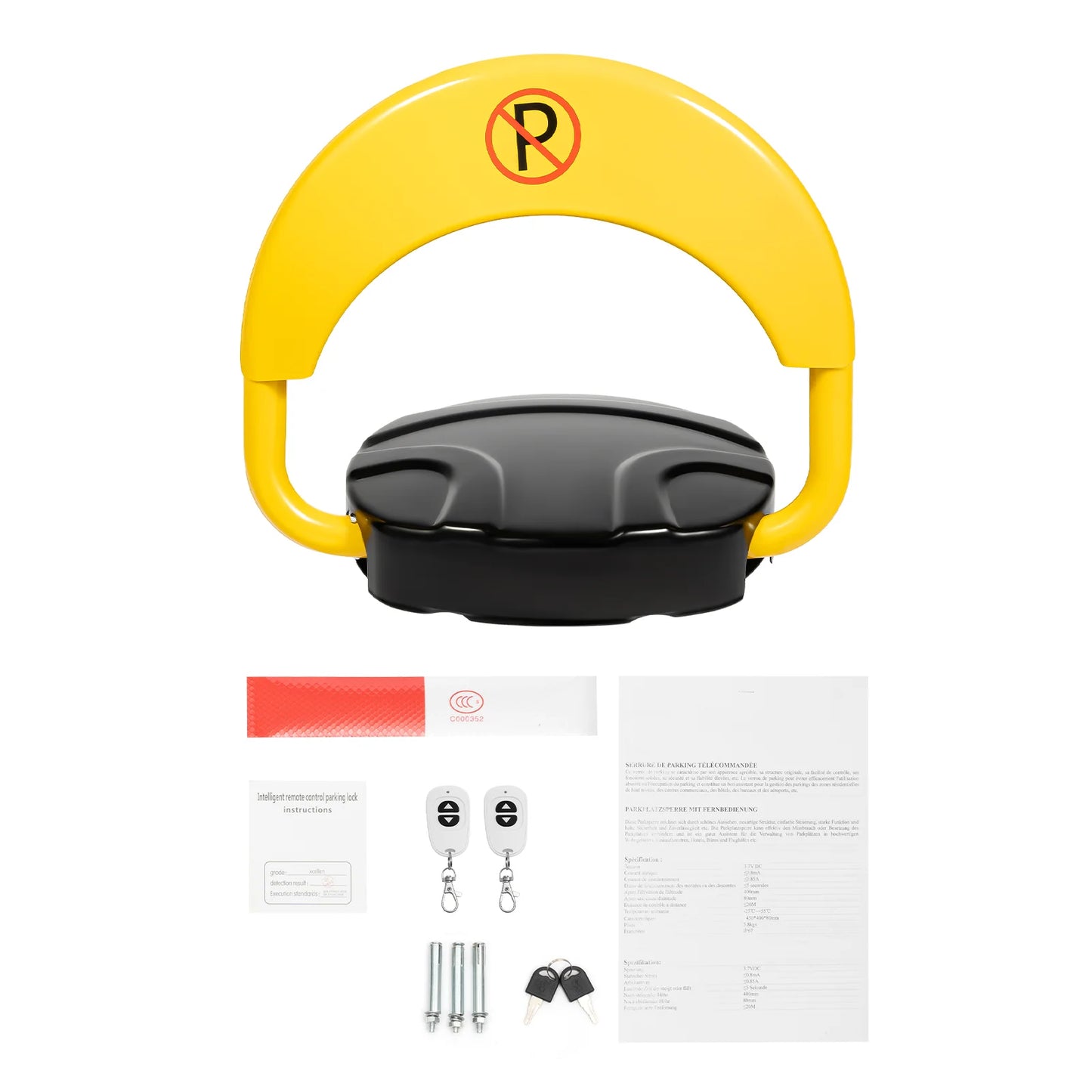 Remote Control Intelligent Parking Space Lock 180 Degree Anti Collision Automatic Barricade Waterproof Automatic Parking IP 67