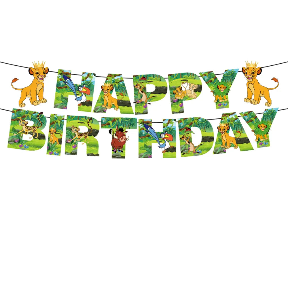 Lion King Simba Birthday Party Disposable Tableware and Decor Set