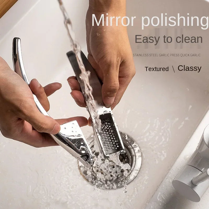 Detachable Stainless Steel Garlic Press for Easy Kitchen Mashing
