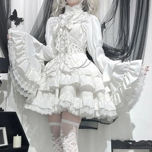Benefit Mankind Gothic Lolita Lace Sleeve Blouse Ruffle