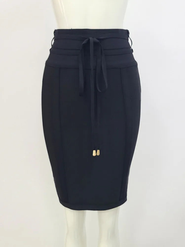 Women High Waist Bodycon Bandage Skirt for Parties