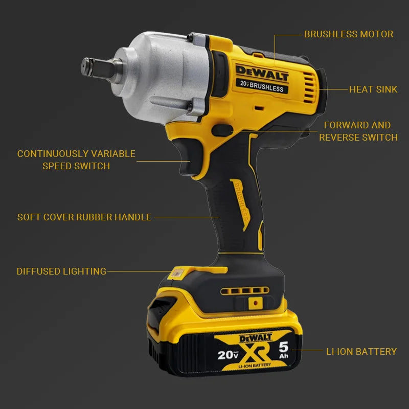 DEWALT DCF900 Brushless Cordless Impact Wrench With Three Speed Adjustment