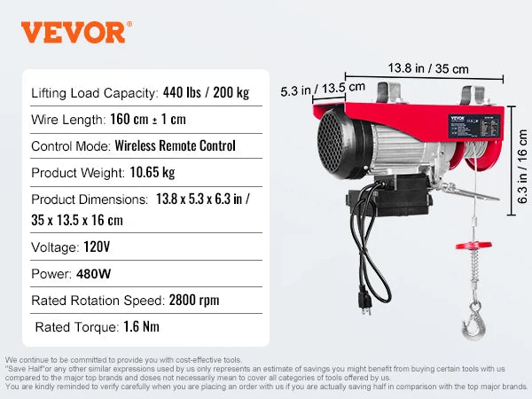 Succebuy Electric Hoist 200 To 800kg With Wired Wireless Remote