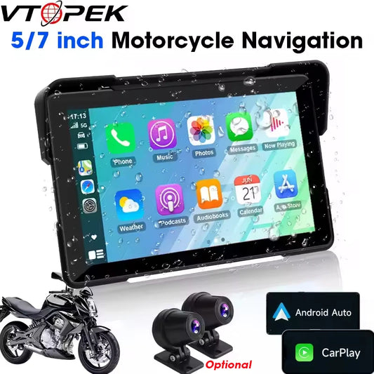 JMCQ Motorcycle DVR GPS Multimedia Player CarPlay IPX7