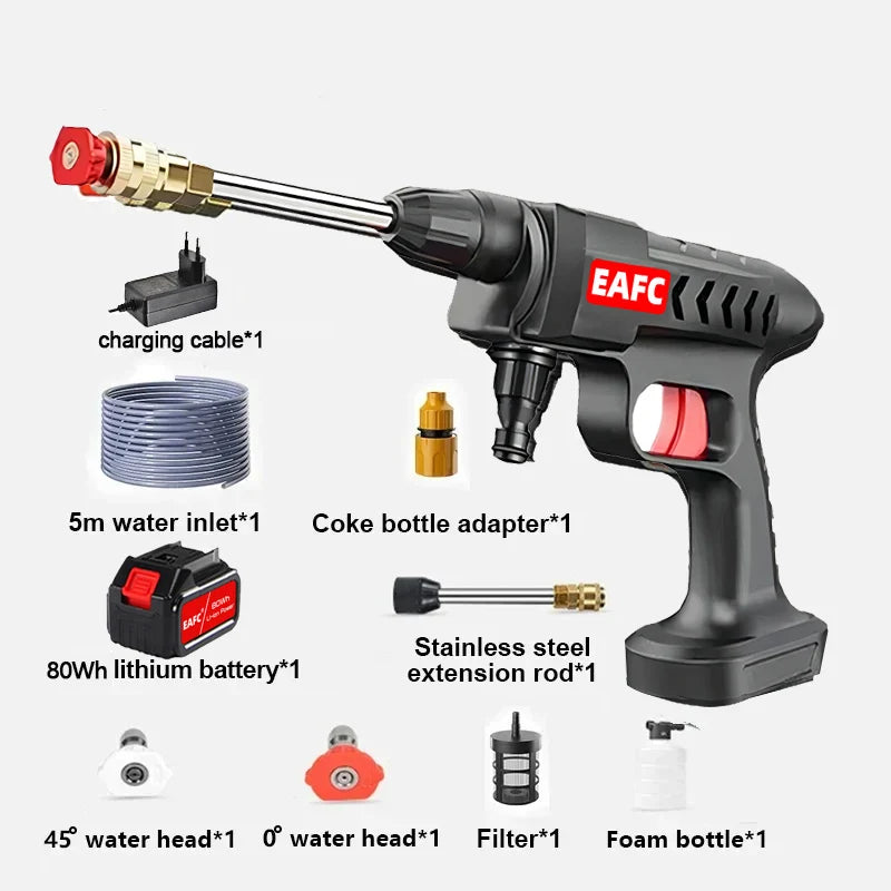 EAFCH Cordless 21V 60Bar Car Wash Gun High Pressure