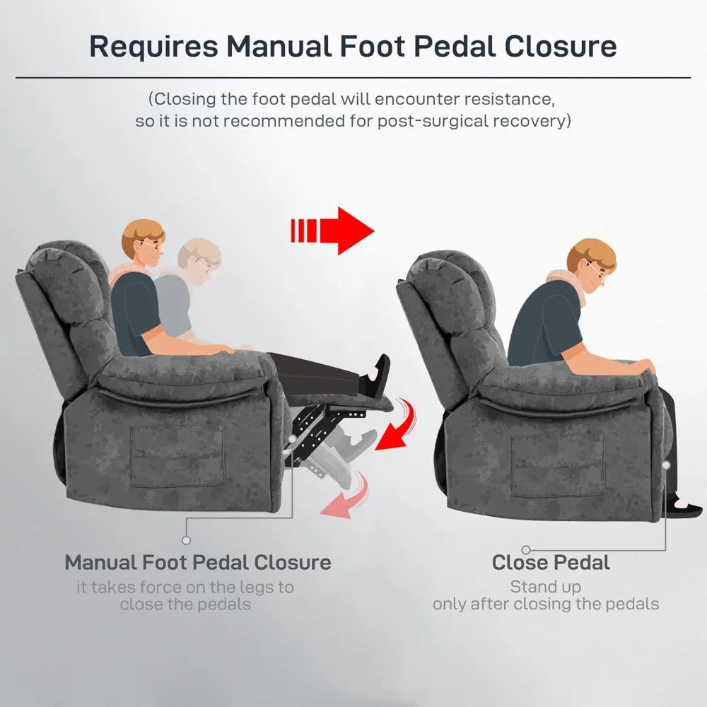 XMSJ Modern Recliner Chair Ergonomic Lounge Single Sofa