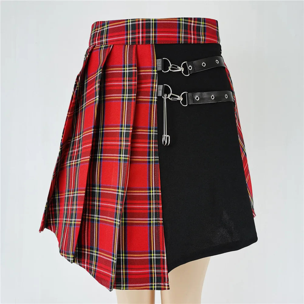Gothic Chic Pleated Mini Skirt for Stylish Summer Fashion
