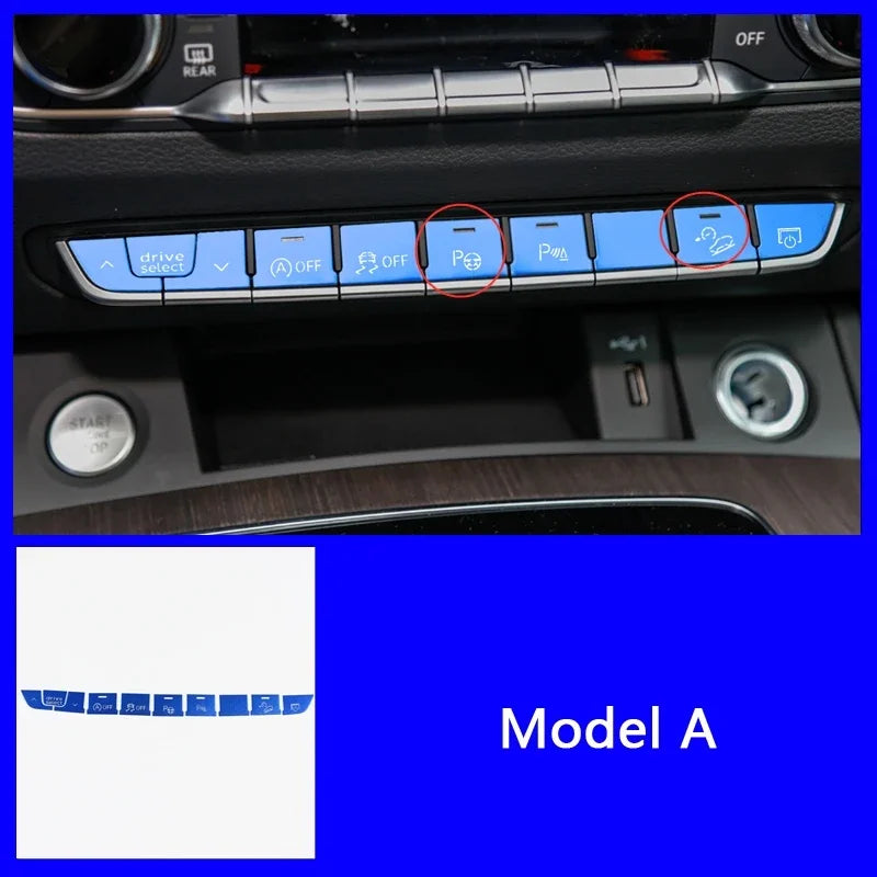 Audi A4 Q5 Console Multimedia Button Covers Decoration Stickers